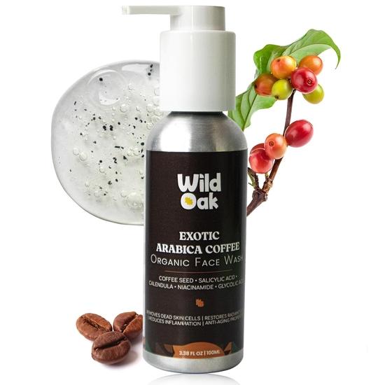 WildOak Coffee Face Wash | 3% Glycolic & Salicylic Acid | Anti-Acne, Oil Control | Sulphate-Free Face Cleanser| For Men & Women | 100ml