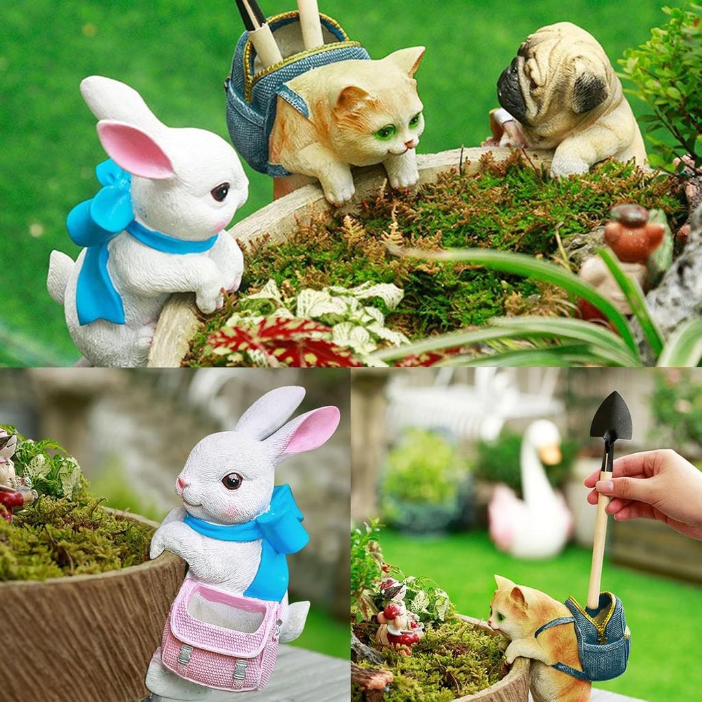 SUCADA Creative Hanging Planter Decor Garden Patio Decor - Resin Animal Planter Hugger Indoor Plant Decorations for Flower Pot Cute Garden Balcony