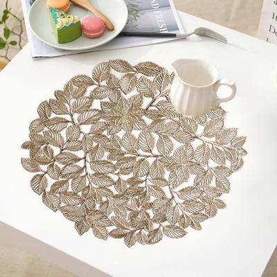 Yousheng Table Placemat Anti-scalding Table Protection Mat Hollow Strawberry Leaf Pattern Dining Table Placemat for Home Kitchen