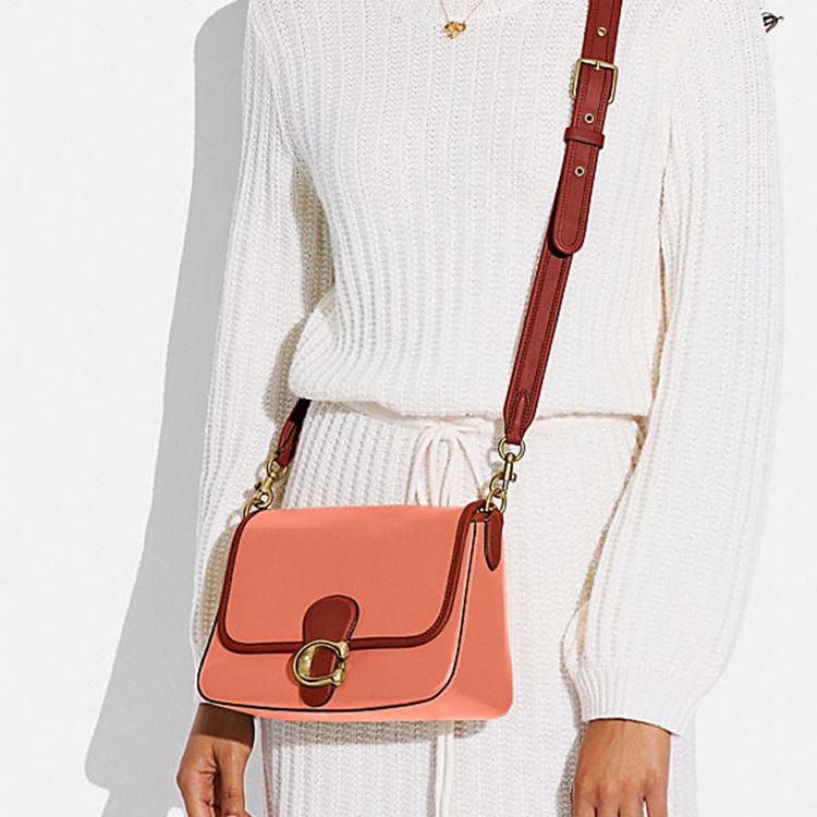 Coach Tabby 26 Color-Block Detachable Shoulder Strap Leather Handbag Women handbags Blush-Pink Brown C5261-B4TXP