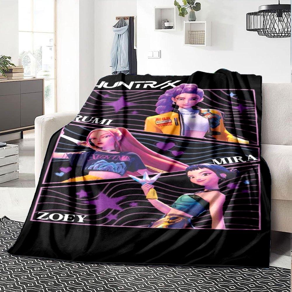 1pc Hunter X Kopo group - Themed Flannel Blanket - Suitable for Bed, Home Decor, Graduation Gifts, Easter, Back to School, ChristmasA48