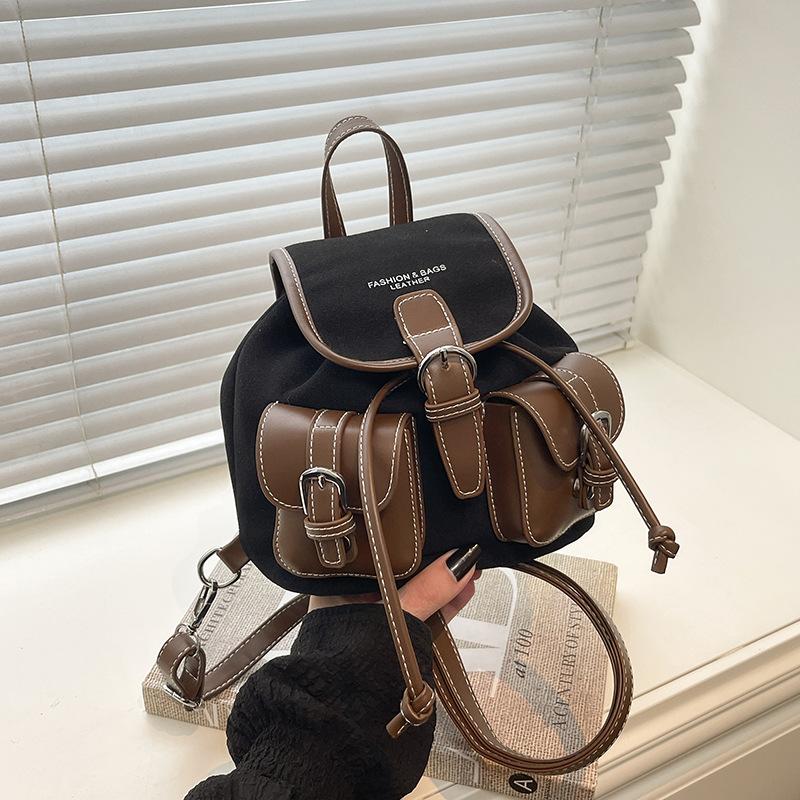 Schultasche Herbst und Winter Retro Wildleder Rucksack Arbeit Vielseitig Damen Reise Rucksack Studenten Pendeln Schultasche