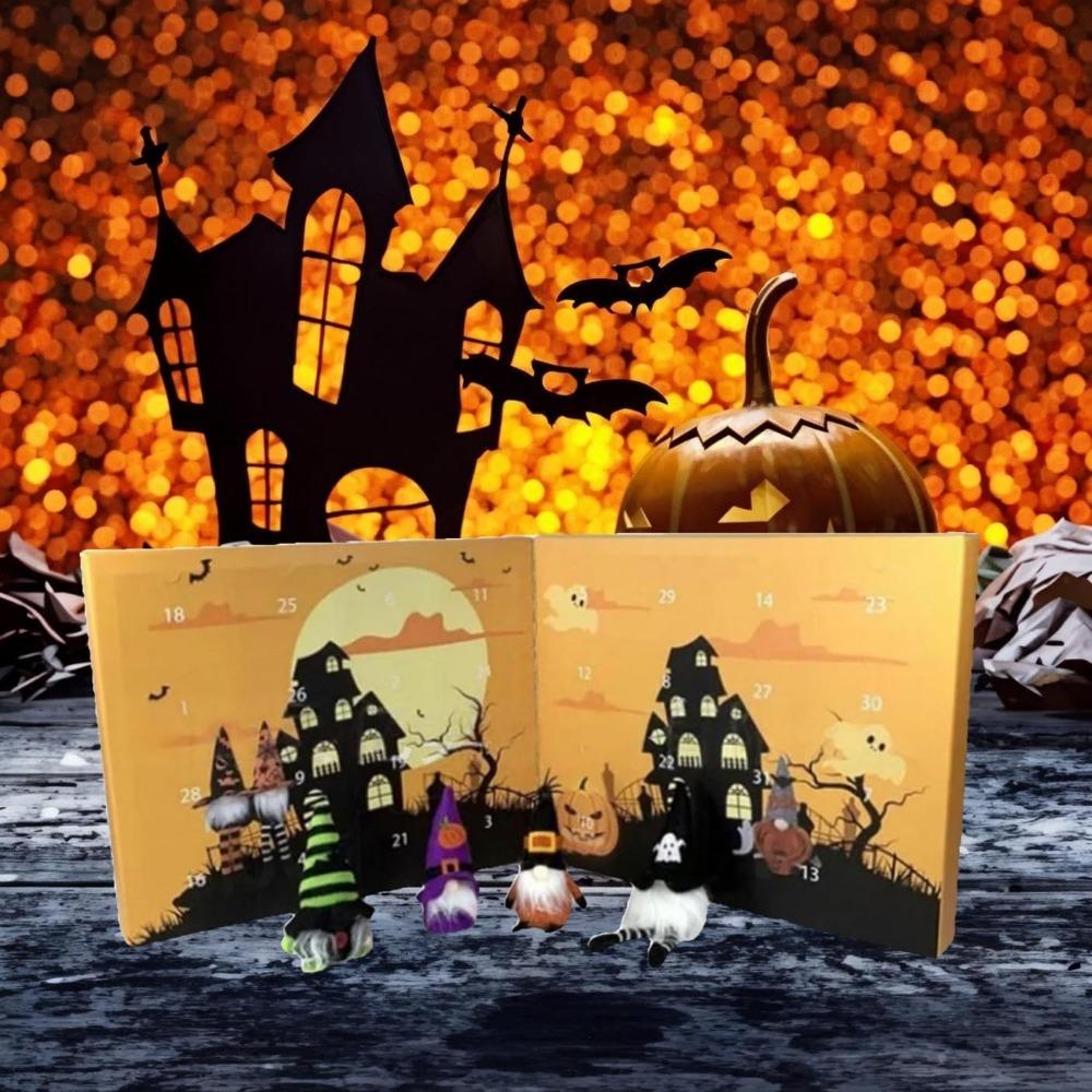 

Календарь обратного отсчета до Хэллоуина 2024 года Куклы-гномы Адвент-календарь Головоломка Украшение для дома в праздники