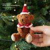 Santa Hat Bear Ornament Plush Cloth Animal Charm Cute Xmas Hanger  Christmas Tree Decor