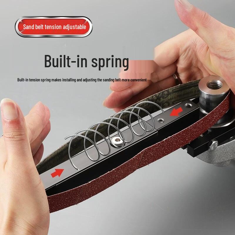 Modified Belt Sander & Polishing Tool for Rust Removal and Woodworking – Pneumatic/Electric Angle Grinder Attachment