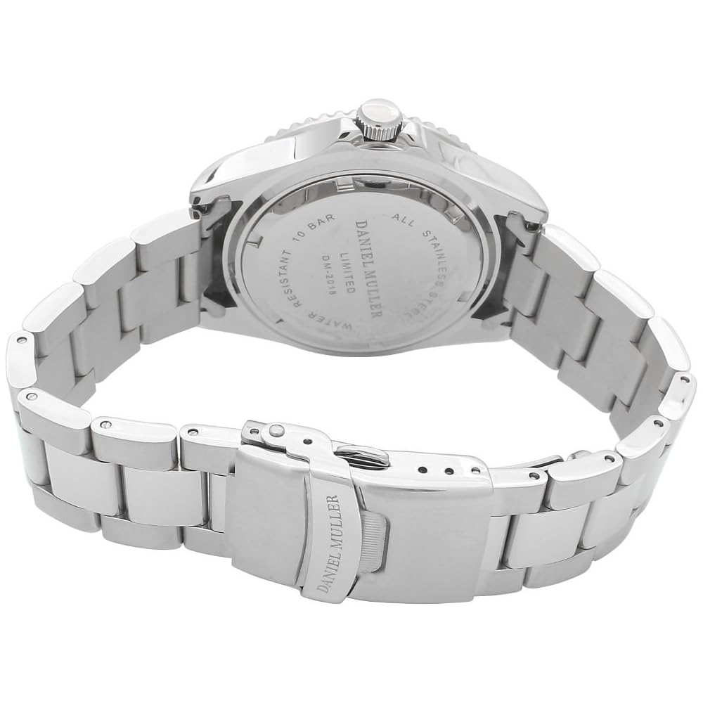 Daniel Muller DM-2018BL Stainless Steel Diver's Watch 10 ATM Water Resistant Blue