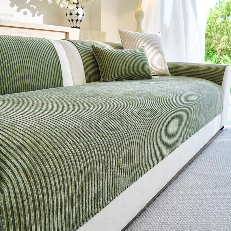Simplized Stripe Chenile Sofa Cover New Arrival Anti-Slip Sofa Seat Pad for Living Room Couch Slipcover Sofa Towel Pet Friendly