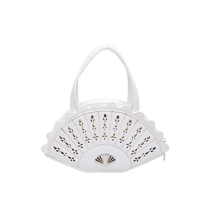 Bags personalized creative fan bag 2025 new Mori fashion niche versatile women hand shell bag pu