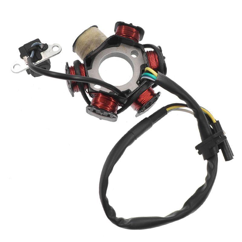 AA92-Motorcycle ATV Quad Pit Bike Buggy Go Kart Full Complete Electrics Wiring Harness CDI STATOR 6 Coil For 50-125CC
