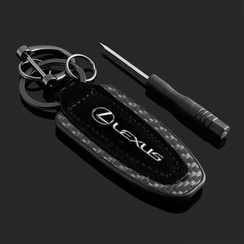 Carbon Fiber Car Keychain Emblem Key keyring Gift For Lexus RX300 IS200 IS250 ES350 Ct200h UX250h NX300h RX350 ES300h RX400h NX AL9
