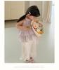 Large Size 26 New Summer Girls' Korean Halter Doll Top & Wide-Leg Pants Set - 710531