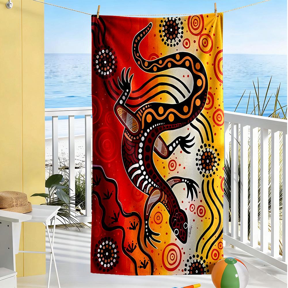 Australian Aboriginal Style Beach Towel Super Soft Microfiber Quickdry Fabric Comfortable Lightweight