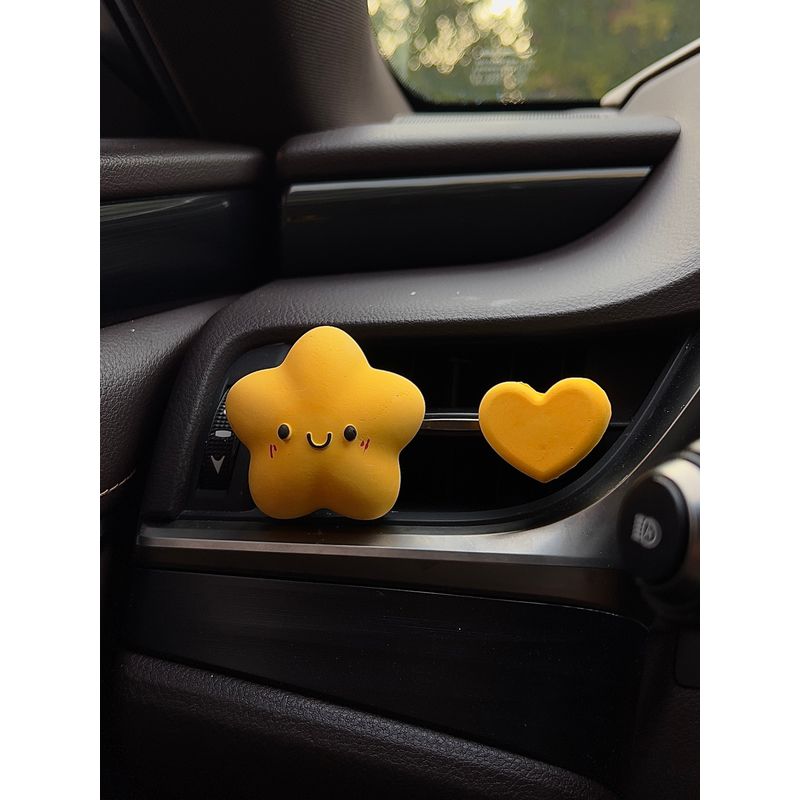 A Lucky and Cute Star Heart-Shaped Car Air Freshener for Air Conditioning Vent Decoration, Car Perfume Diffuser Stone