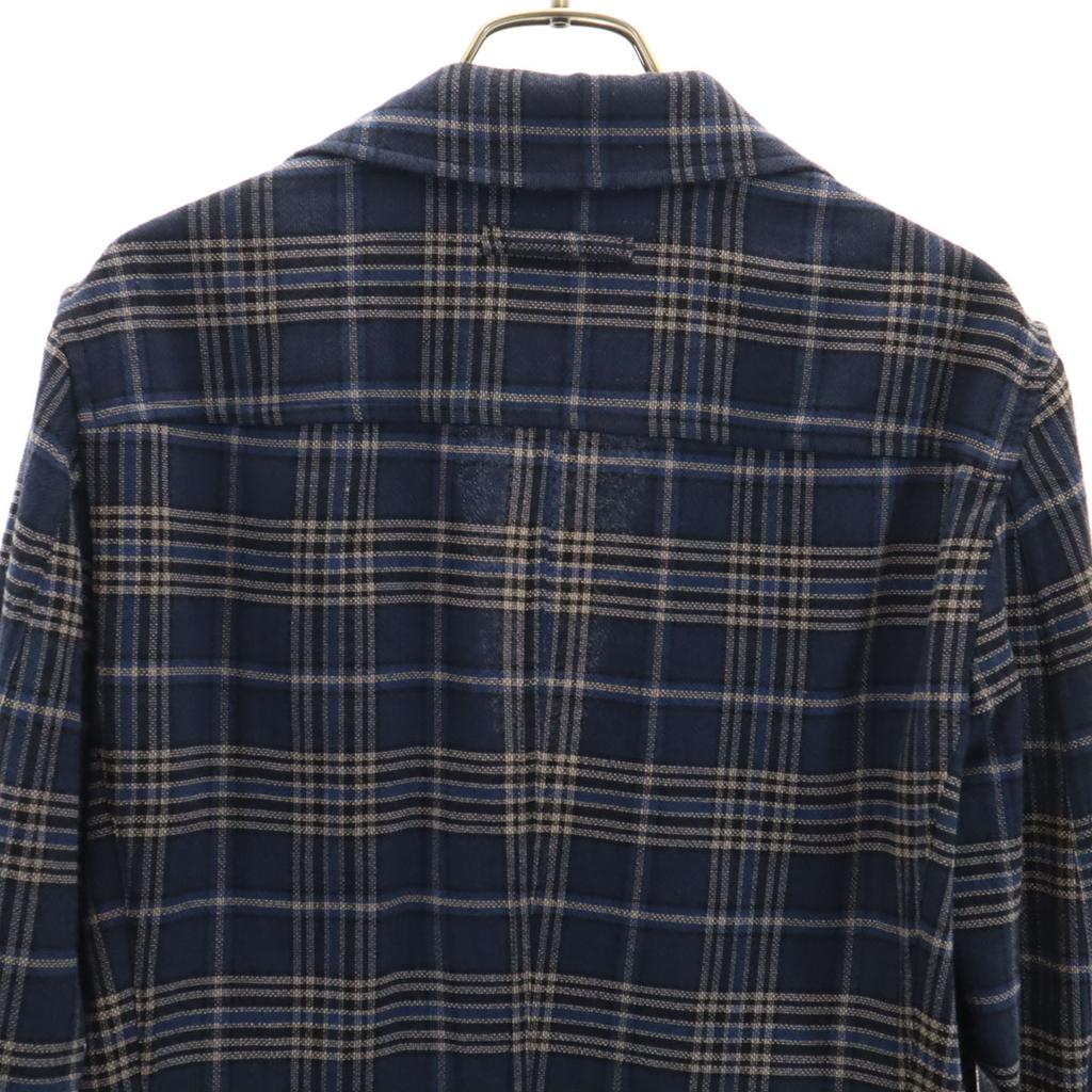 T-JACKET Check Pattern Long Sleeve Tailored Jacket S Navy Ancon Men's Used