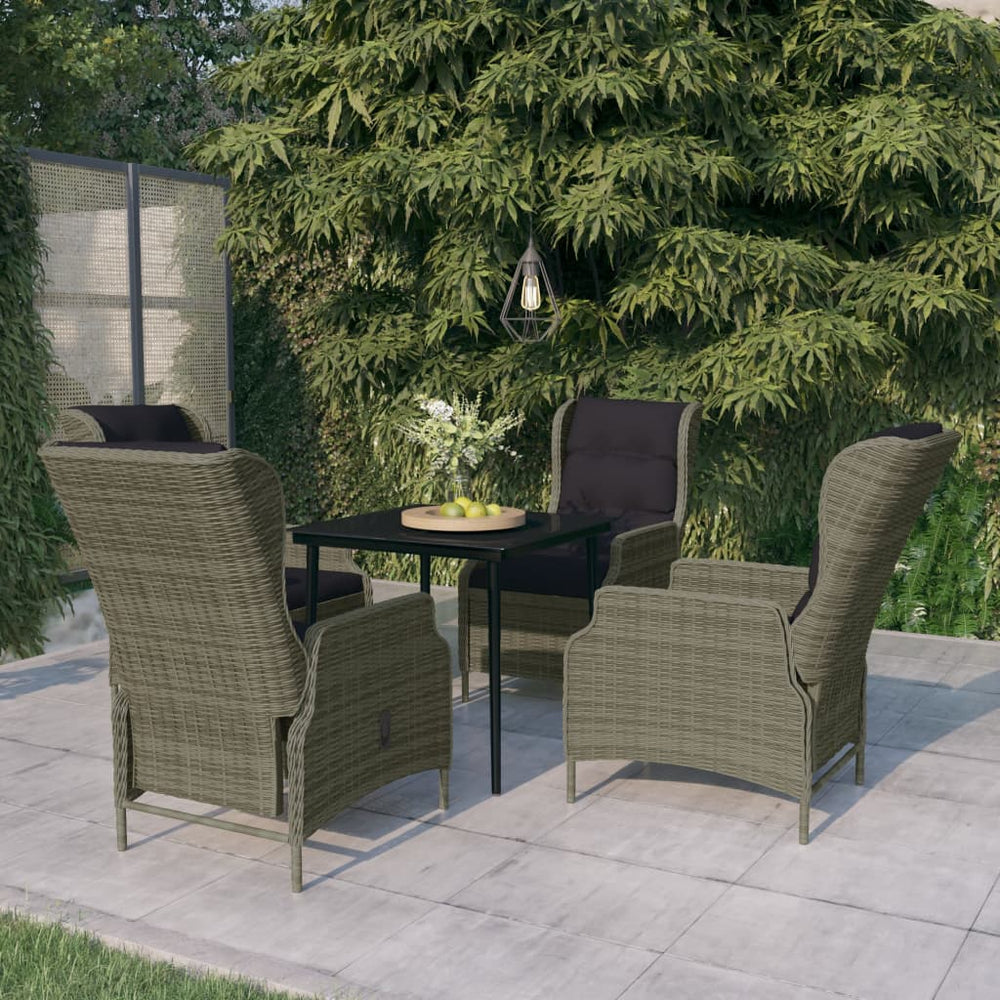 Ensemble à manger de jardin 5 pcs Marron