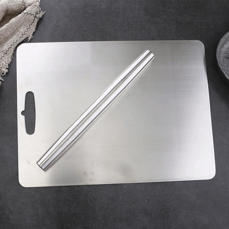 304 Stainless Steel Double-Pointed Rolling Pin for Dumpling and Pasta Baking