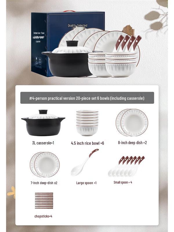 Kangmo Cream Style Ceramic Dinnerware Set