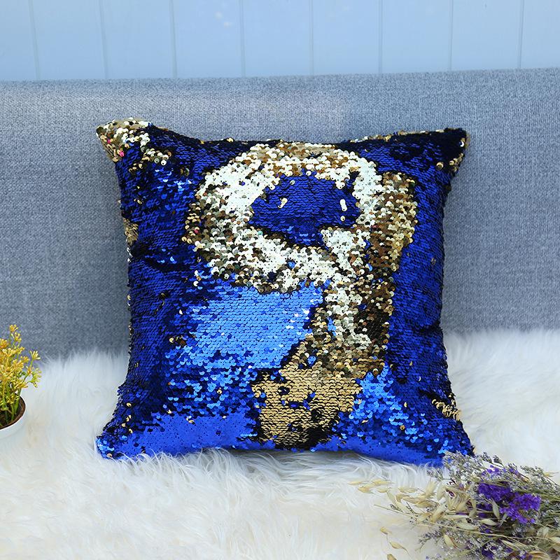 Sequined Pillowcase Contrasting Color Digital Series Cushion Cover Car Sofa Bedside Cushion Cover