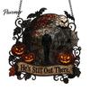 Porch Showcase Hanging Accents Halloween Decoration, 2D Michael Acrylic Suncatcher, Window Decor with Pumpkin Movie Fan Collection Gifts Tombstone,