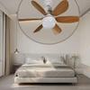 Socket Wood Grain Fan Light with Remote Control,Suitable for Living Room, Study, Household Use Ceiling Fan Light 6 Blades