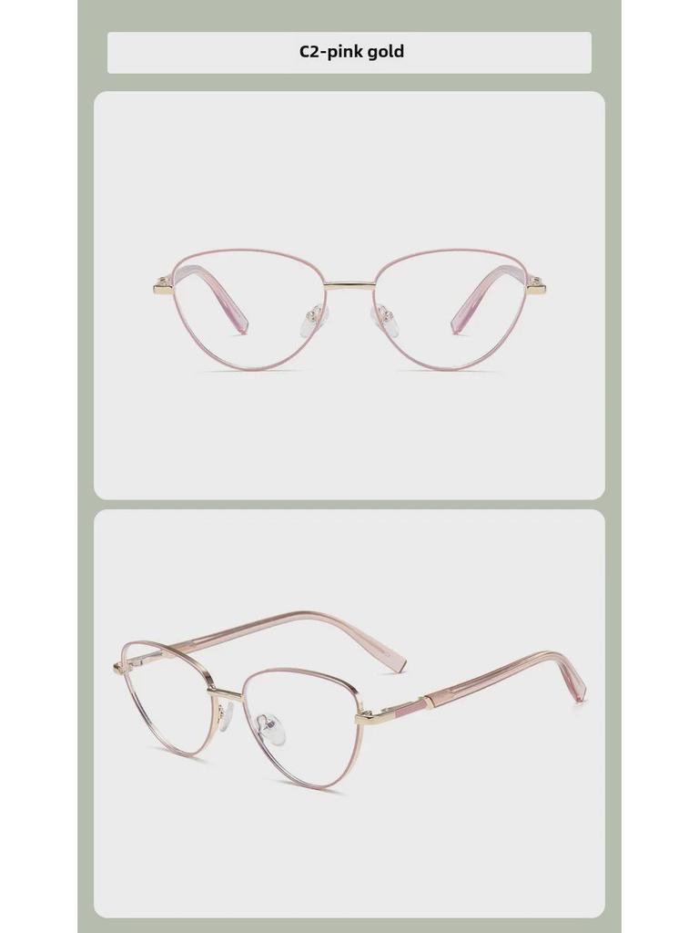 2023 Trendy Cat-Eye Glasses: Hot-Selling Xiaohongshu Frame, Anti-Blue Light, Plain Mirror for Students and Netizens