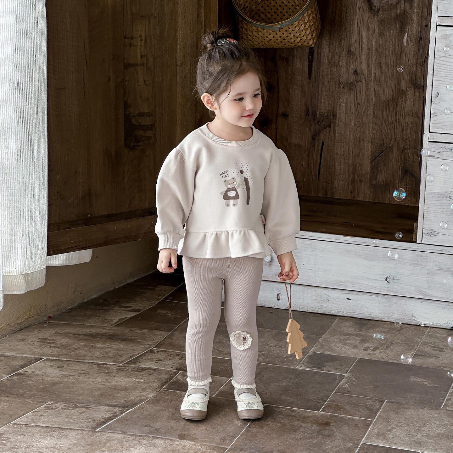 

Baby Girl Spring Hoodie & Leggings Set: Versatile 2-Piece Outfit for Infants & Toddlers 80 cm кремовый/белый