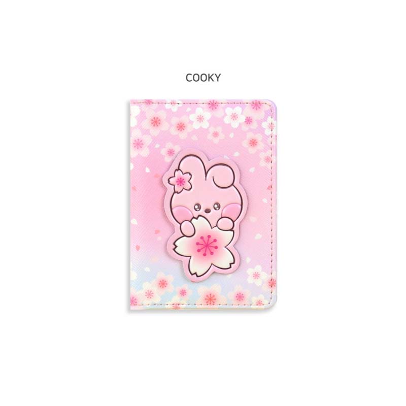 

BTS BT21 Офіційний шкіряний патч Картхолдер CHEERY BLOSSOM Автентичний COOKY