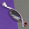 Silver  Gifted Garnet Gemstone Necklace Labradorite Jewelry Handmade
