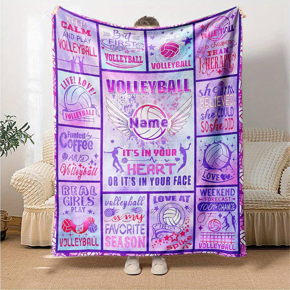 Volleyball Passion Quotes And Motivation Cozy Customizable Blanket Text Comfortable Texture Versatile For Sofa Couch Office Bed Picnics Four Seasons