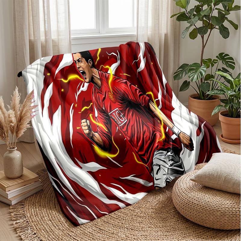 Cristiano Ronaldo Theme blanket Soft Flannel Blanket Plush Throw Blanket Cozy Sofa Bed Blanket for Home Decor