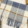100% Australian wool pure plaid scarf women's winter color matching versatile thermal plaid scarf