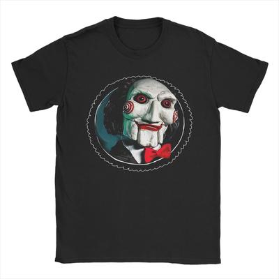 Lässiges The Saw Movie T-Shirt Unisex Rundhals Kurzarm Oberteil Tee Horror Billy Jigsaw Baumwolle Sommer Oberteil Tee