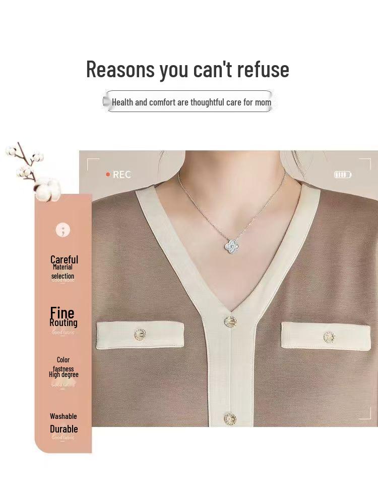 2026 Spring & Autumn Casual Sweatshirt Set for Middle-aged Women - Fashionable Two-piece Outfit