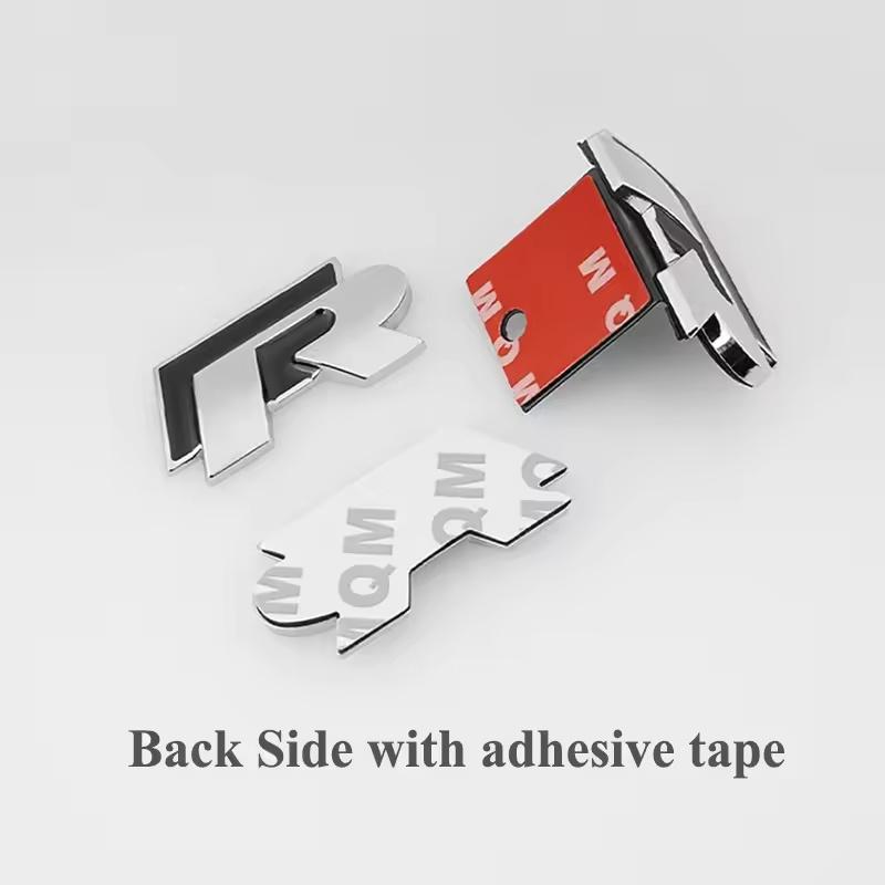3D Metal R Line Logo, Car Front Grill Badge Rear Trunk Emblem Sticker for G-ol-f 4 5 6 7 P-ol-o P-assa-t T-igua-n T-oura-n C-C T-ouare-g