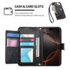 Floral Leather Wallet Case for iPhone 12-17 series.Vintage All-in-One Card Holder w/Stand, Magnetic Closure & Wrist Strap