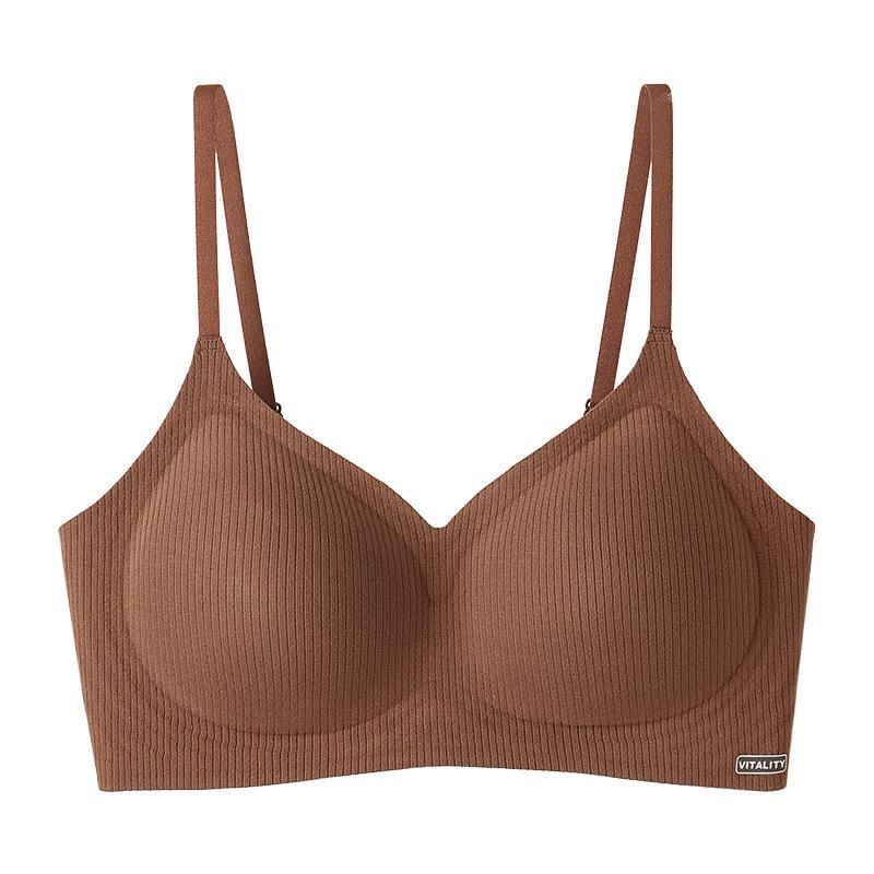 Women's Seamless Brushed Fabric Underwear: Autumn/Winter Style, Wire-Free, Small To Large Chest Support