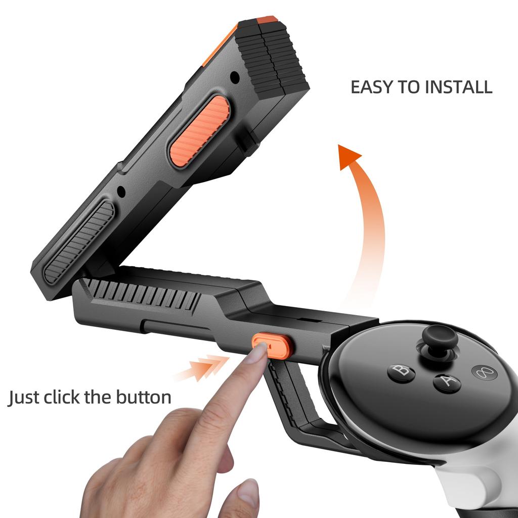 APEXINNO VR Gun Stock Cover with Meta Quest Oculus Quest Controller Accessories Realistic Grip for FPS Hard Controller Grip (Compatible 3S/3), 3/3S -