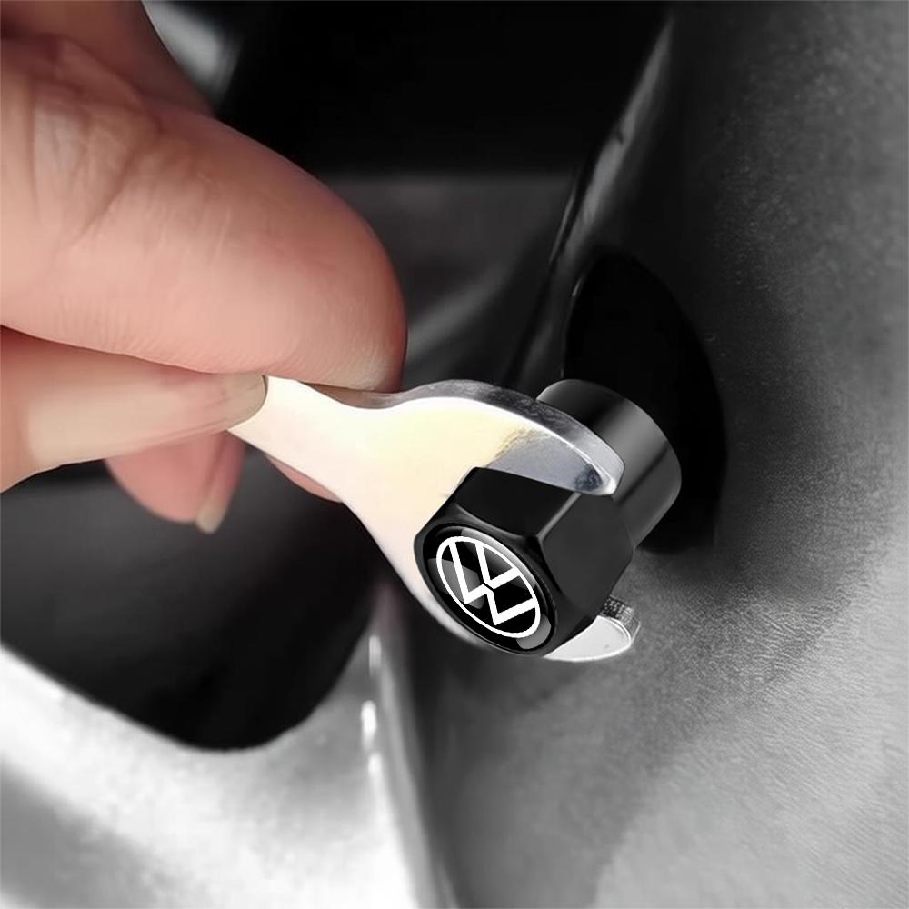 New 2026 Car Emblem Wheel Tire Valve Caps Tyre Air Stem Cover Accessories For Volkswagen GTI Golf Polo 6 Passat VW CC Tiguan T-ROC Jetta