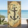 Vintage Anchor Beach Towel-Water Map Design,Perfect for Beach,Pool and Travel,Vintage Map Decoration,Multiple Sizes Available