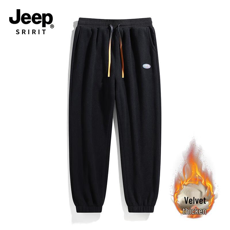 

JEEP SPIRIT Men s Winter Double-Sided Fleece Casual Pants 5XL