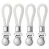 PATIKIL 4-Piece Metal Kitchen Towel Clips, Tea Towel Holder, Hand Towel Hook with Hanging Braided Cotton Loop for Home Kitchen, Bathroom, and Cupboard