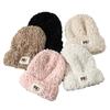 Autumn and Winter Hats, Women's Big Head Circumference Shows the Face, Small Knitted Hats, Plush Warm Wool Hats, Ear Protectors, and Head Hats.