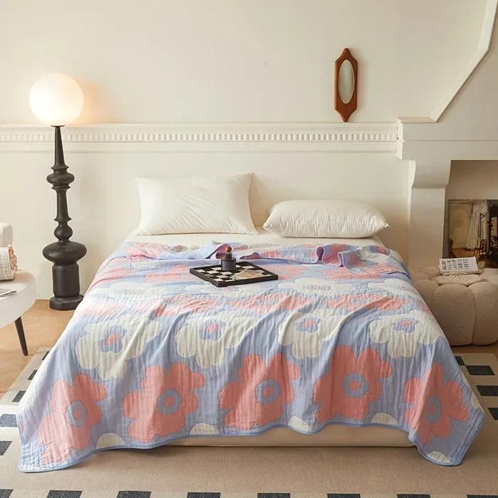 New Class A Cotton Is Not Easy To Shrink 6 Layers Gauze Blanket Towel Blanket Summer Blanket