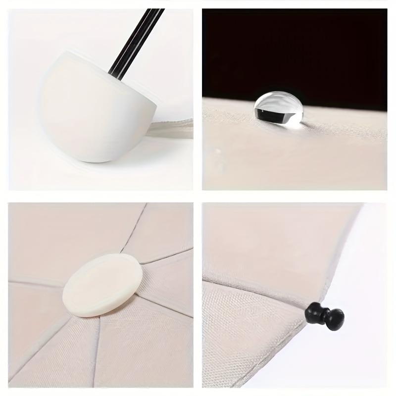 Mini guarda-chuva dobrável de cor sólida, 6 nervuras, casual, leve, durável, portátil, para homens e mulheres