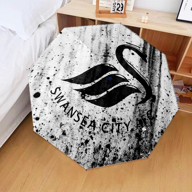 1PC swansea city a.f.c Printed Umbrella Folding umbrella, automatic umbrella 8-Frame for Travel, camping Fan gifts Christmas Gifts