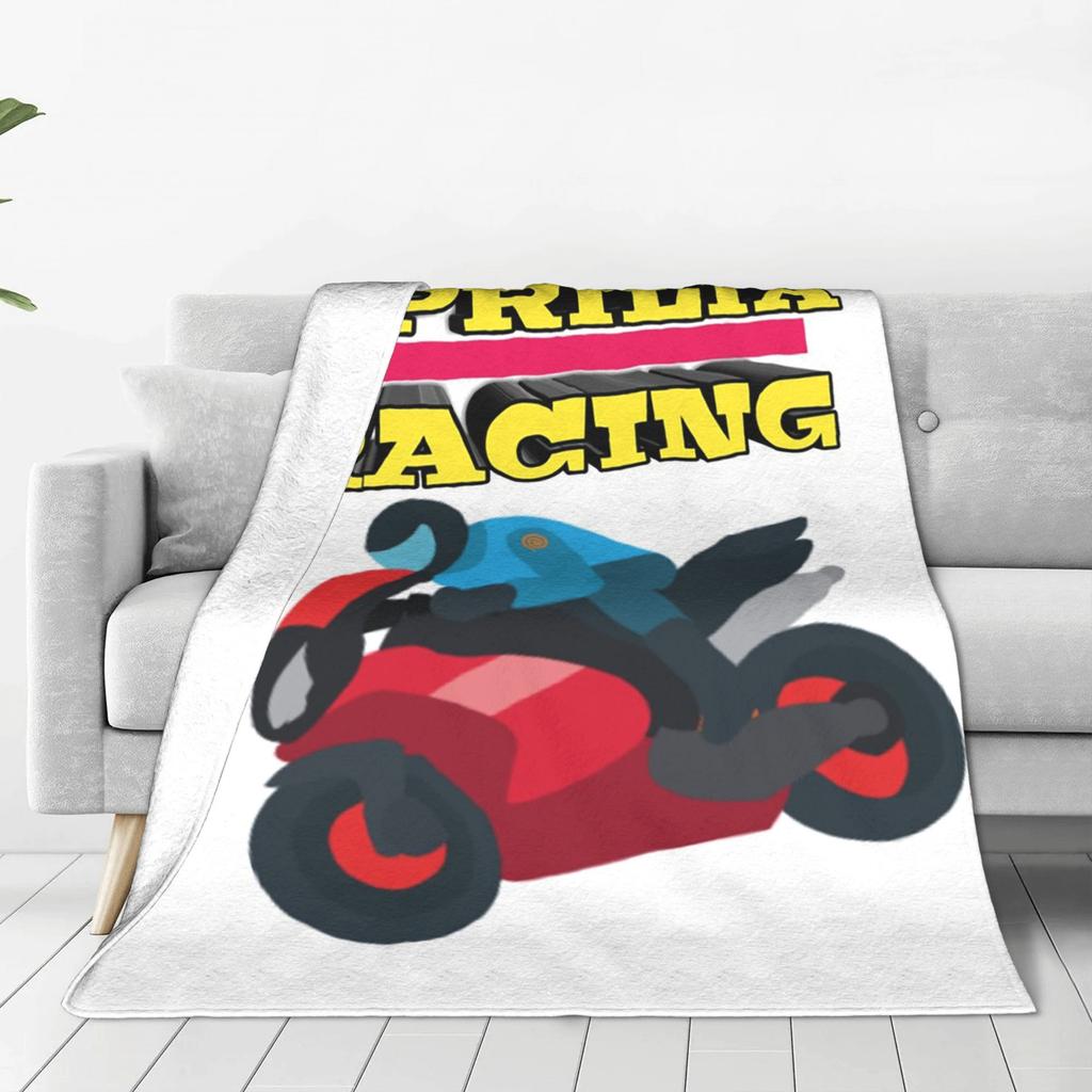 Flannel Throw Blanket Aprilias Italy Racing Logo Warm Plush Blankets Soft Bedding for Bed Living Room Home Travel Couch