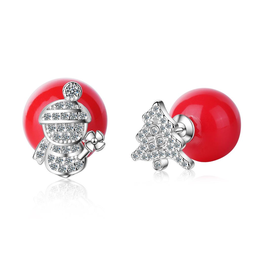 Furry Autumn & Winter Snowflake Bell Stud Earrings for Women - Christmas Jewelry Collection