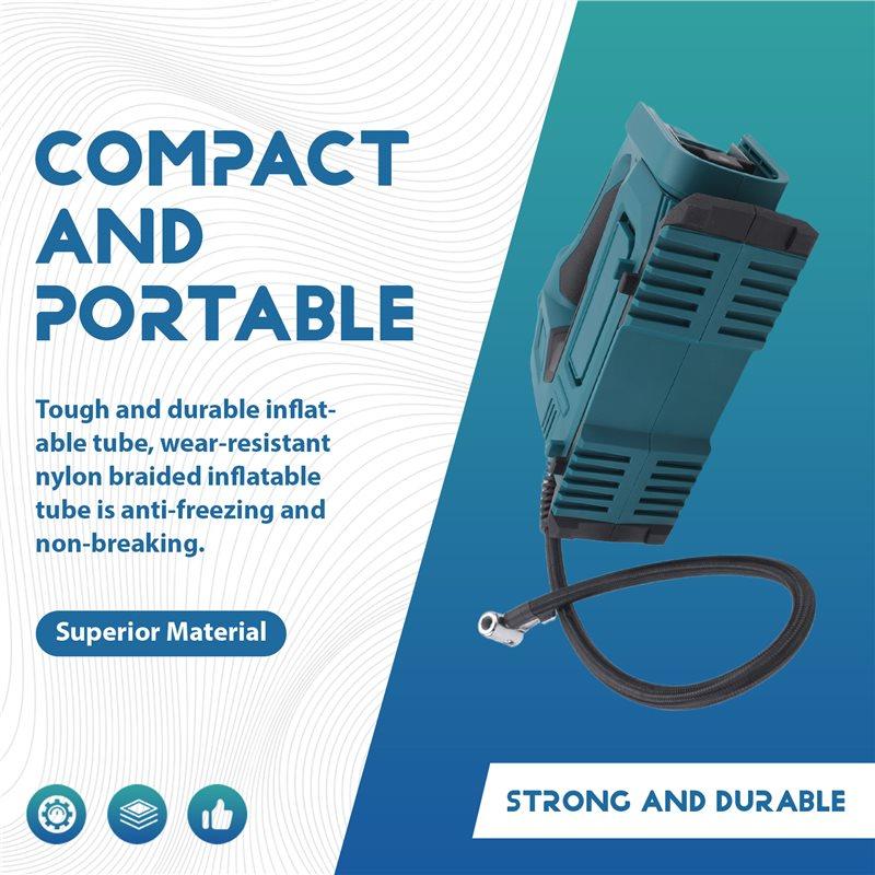 Feb.Portable Air Pump For 18V Battery Cordless Inflator Tool For Car Tyre Inflator Electric Motorcycle Pump