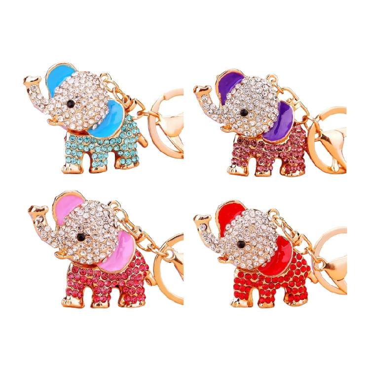 

4X Delicate Big Ear Elephant Keyrings Stylish Handbag Charm Decorative Key Rings Modern Bag Charm for Women and Ladies 1