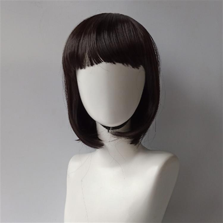 Wig Female Short Hair Bobo Head Nightclub European And American Style Barbie Pink Short Curly Hair Annual Meeting Christmas Party Style